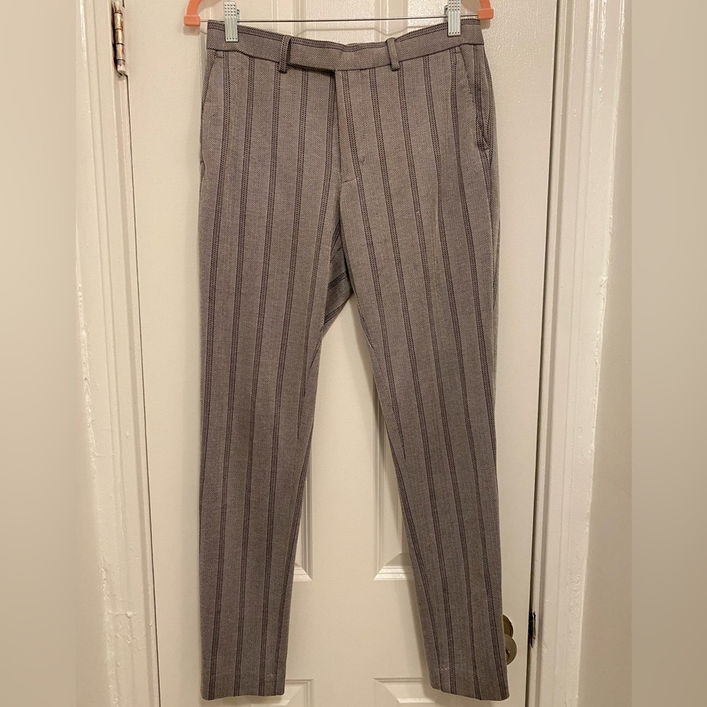ASOS Design herringbone pinstripe pants